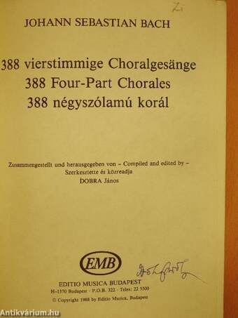 388 vierstimmige Choralgesänge