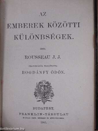 Rousseau J. J./Az emberek közötti különbségek