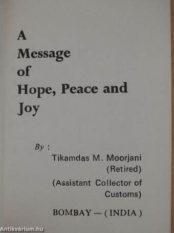 A Message of Hope, Peace and Joy