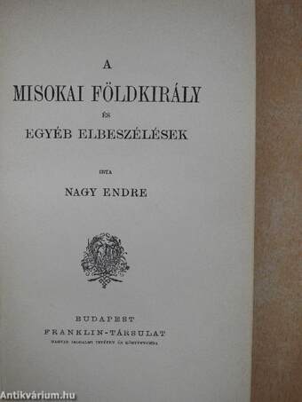 A Misokai földkirály és egyéb elbeszélések