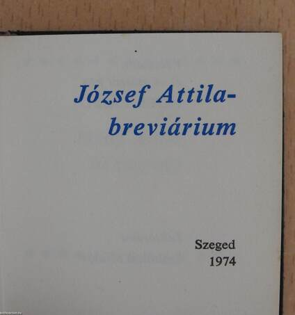 József Attila-breviárium (minikönyv)