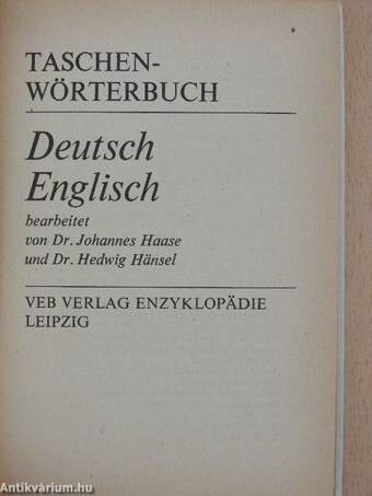 Taschenwörterbuch Deutsch-Englisch