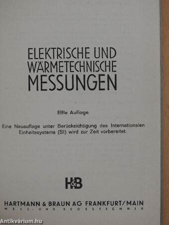 Elektrische und wärmetechnische Messungen