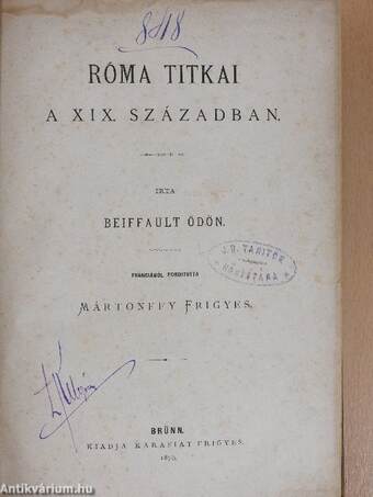 Róma titkai a XIX. században