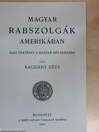 Magyar rabszolgák Amerikában