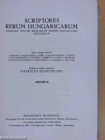 Scriptores Rerum Hungaricarum I-II.