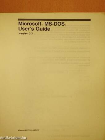 Microsoft MS-DOS - Version 3.3