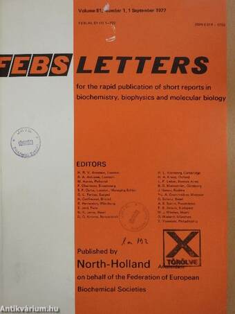 Febs Letters Volume 81, Number 1-2./Volume 82, Number 1-2.