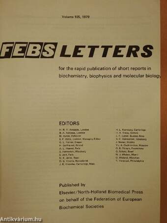 Febs Letters Volume 105, Number 1-2./Volume 106, Number 1-2.