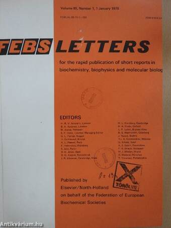 Febs Letters Volume 85, Number 1-2./Volume 86, Number 1-2.