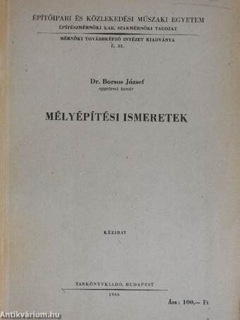 Mélyépítési ismeretek II.