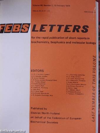 Febs Letters Volume 97, Number 1-2./Volume 98, Number 1-2.