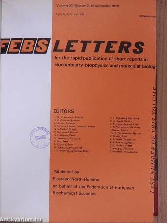 Febs Letters Volume 93, Number 1-2./Volume 94, Number 1-2.