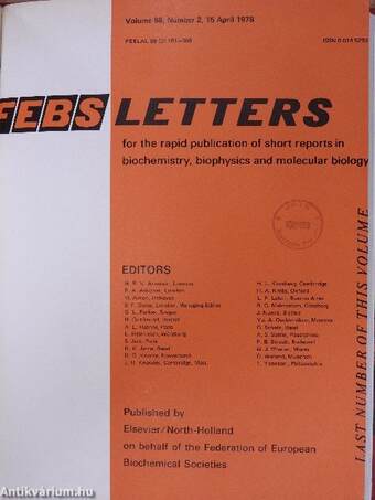 Febs Letters Volume 87, Number 1-2./Volume 88, Number 1-2.