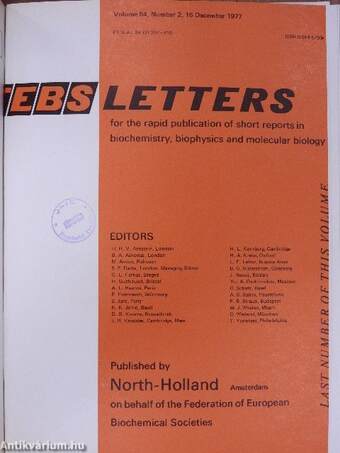 Febs Letters Volume 83, Number 1-2./Volume 84, Number 1-2.