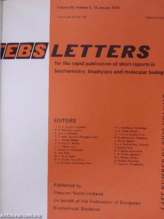 Febs Letters Volume 85, Number 1-2./Volume 86, Number 1-2.