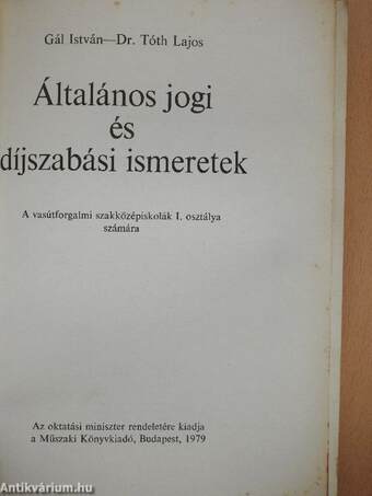 Általános jogi és díjszabási ismeretek