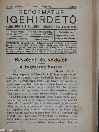 Református Igehirdető 1922-1924. (január-december)