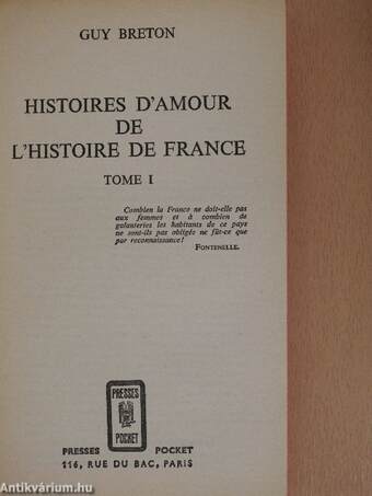 Histoires d'Amour de L'Histoire de France I.