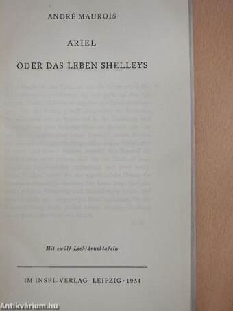 Ariel oder das leben Shelleys