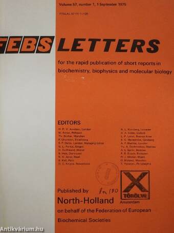 Febs Letters Volume 57, Number 1-3./Volume 58, Number 1.