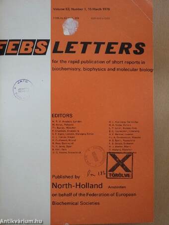 Febs Letters Volume 63, Number 1-2./Volume 64, Number 1-2.