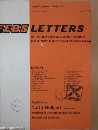 Febs Letters Volume 65, Number 1-3./Volume 66, Number 1-2.