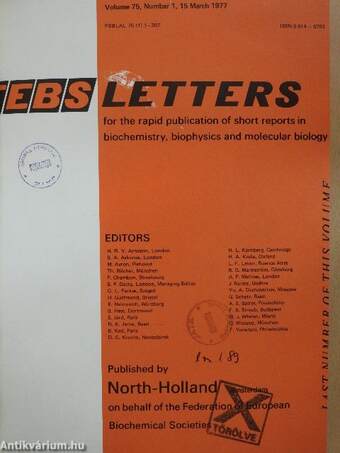 Febs Letters Volume 75, Number 1./Volume 76, Number 1-2.