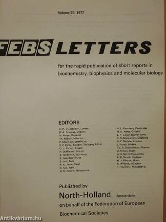 Febs Letters Volume 75, Number 1./Volume 76, Number 1-2.