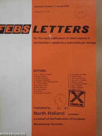 Febs Letters Volume 61, Number 1-2./Volume 62, Number 1-3.