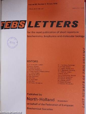 Febs Letters Volume 65, Number 1-3./Volume 66, Number 1-2.