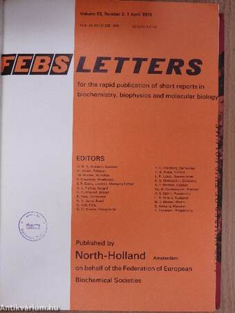 Febs Letters Volume 63, Number 1-2./Volume 64, Number 1-2.