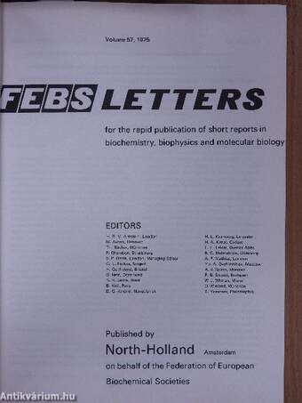 Febs Letters Volume 57, Number 1-3./Volume 58, Number 1.