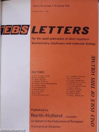 Febs Letters Volume 57, Number 1-3./Volume 58, Number 1.