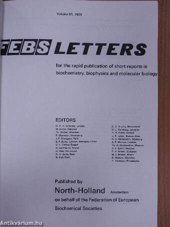 Febs Letters Volume 51, Number 1./Volume 52, Number 1-2.