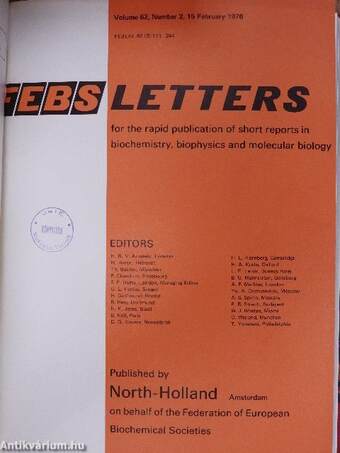 Febs Letters Volume 61, Number 1-2./Volume 62, Number 1-3.