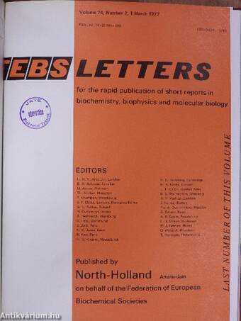 Febs Letters Volume 73, Number 1-2./Volume 74, Number 1-2.