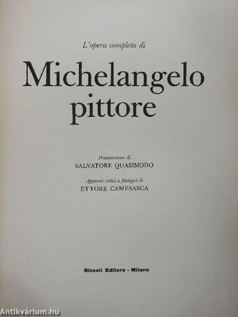 L'opera completa di Michelangelo pittore