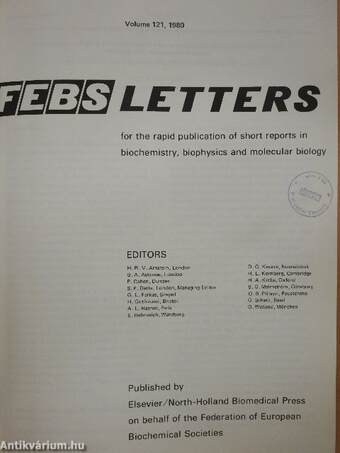 Febs Letters Volume 121, Number 1-2./Volume 122, Number 1-2.