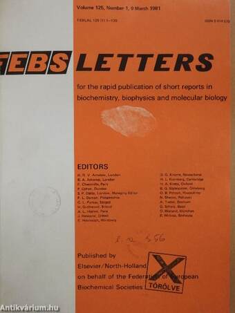 Febs Letters Volume 125, Number 1-2./Volume 126, Number 1-2.