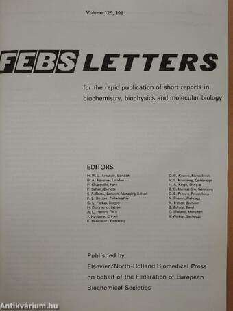 Febs Letters Volume 125, Number 1-2./Volume 126, Number 1-2.