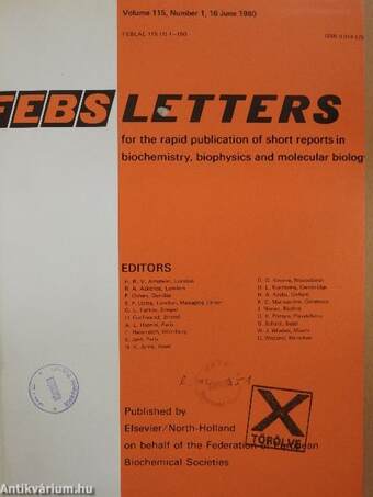 Febs Letters Volume 115, Number 1-2./Volume 116, Number 1-2.