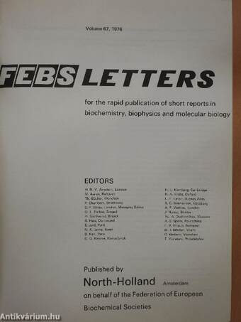 Febs Letters Volume 67, Number 1-3./Volume 68, Number 1-2.