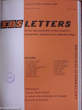 Febs Letters Volume 121, Number 1-2./Volume 122, Number 1-2.