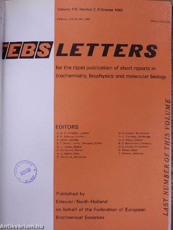 Febs Letters Volume 119, Number 1-2./Volume 120, Number 1-2./Index of Biochemical Reviews 1979