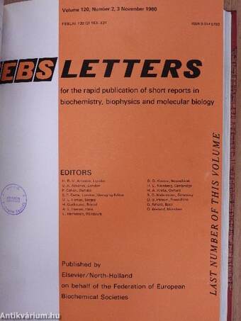 Febs Letters Volume 119, Number 1-2./Volume 120, Number 1-2./Index of Biochemical Reviews 1979