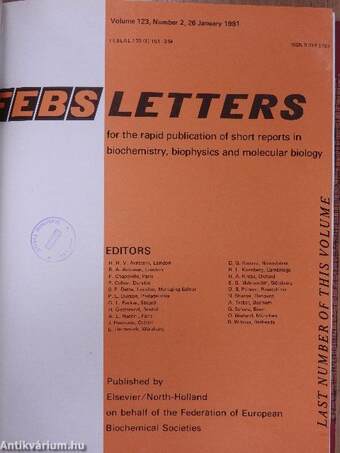 Febs Letters Volume 123, Number 1-2./Volume 124, Number 1-2.