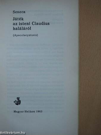 Játék az isteni Claudius haláláról