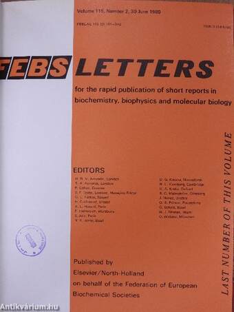 Febs Letters Volume 115, Number 1-2./Volume 116, Number 1-2.