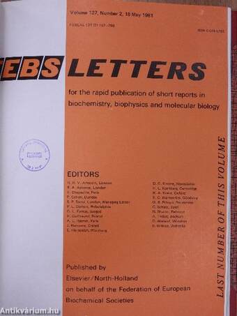 Febs Letters Volume 127, Number 1-2./Volume 128, Number 1-2.